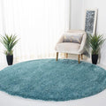 SAFAVIEH Milan Shag Collection 10' Round Aqua Blue SG180 Solid Non-Shedding by SAFAVIEH