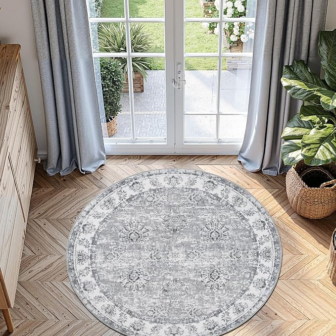jinchan Fiora Round Rug 5ft Area Rug by JINCHAN