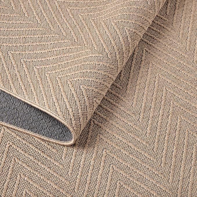 TOWN & COUNTRY BASICS Pax Herringbone Textured Solid Everwash® Washable Area Rug - Image 3
