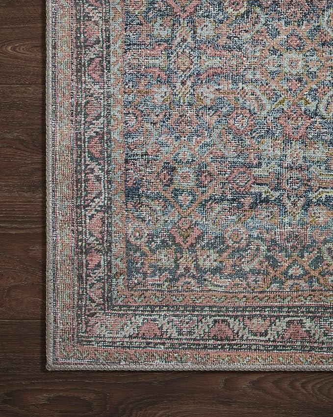 Loloi Adrian Collection ADR-04 Denim/Multi 5'-0" x 7'-6", .19" Thick Area Rug - Image 7