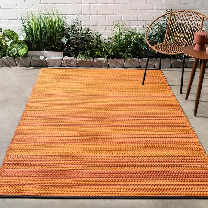 Fab Habitat Stripe Coastal Colorful Outdoor Rug - Image 2