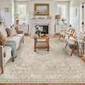 Brown 8x10 Area Rug Washable Vintage Carpet by PureCozy