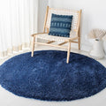 SAFAVIEH Milan Shag Collection 7' Round Navy SG180 Solid Non-Shedding Living by SAFAVIEH