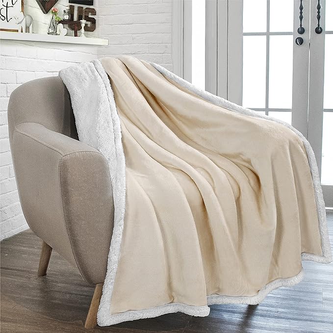PAVILIA Sherpa Fleece Throw Blanket by PAVILIA
