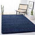 SAFAVIEH Milan Shag Collection 3' Square Navy SG180 Solid Non-Shedding Living by SAFAVIEH