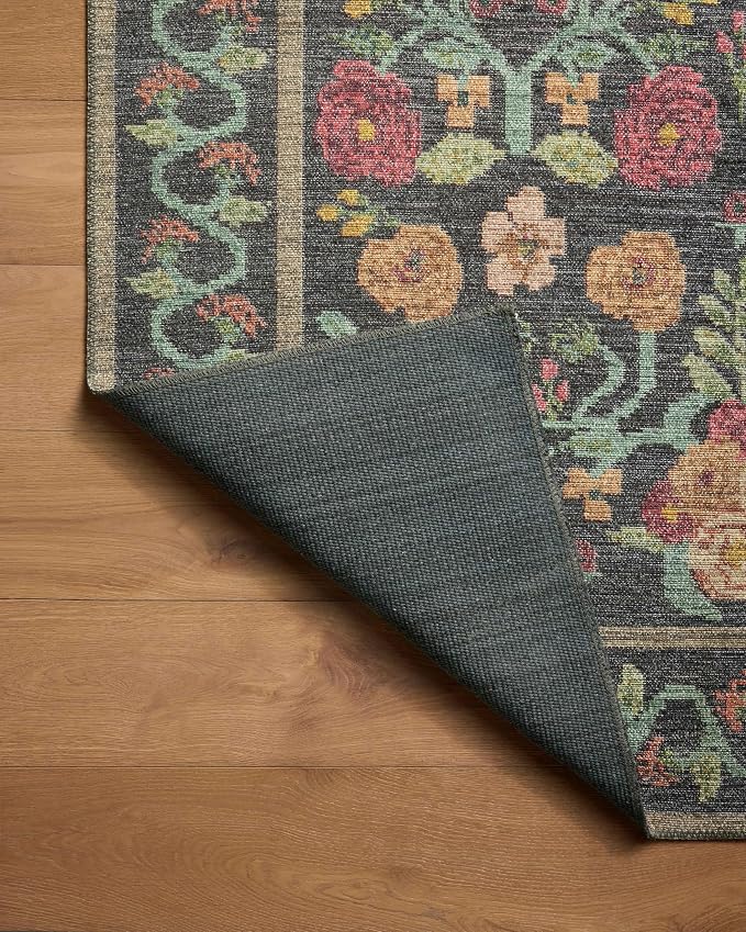 Loloi Rifle Paper Co. Rosa Collection RSA-01 Black 2'-3" x 3'-9" Accent Rug - Image 6