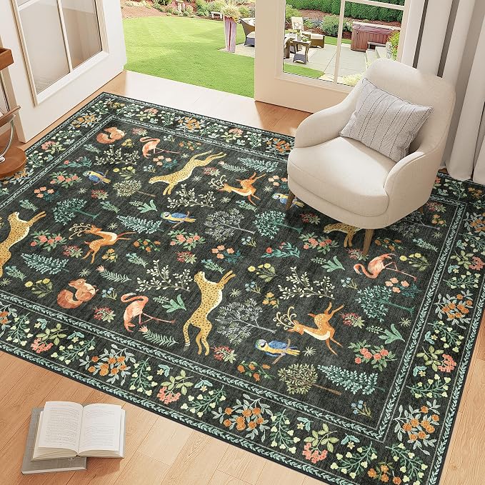 DUKINO 4x6 Rug, Washable Animal Area Rug - Image 2