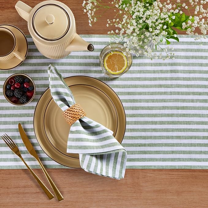 Solino Home Striped Linen Table Runner 36 Inches - Image 3