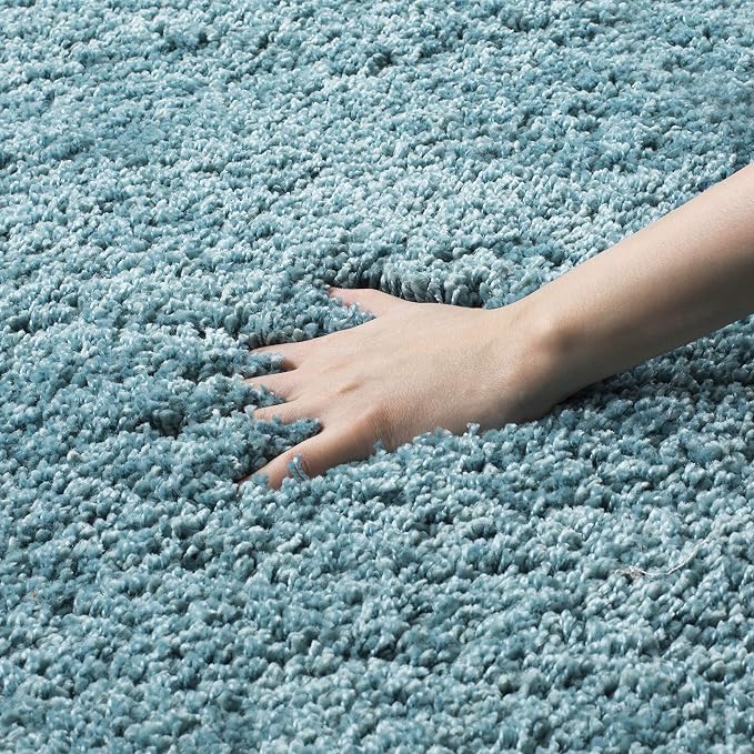 SAFAVIEH Milan Shag Collection 10' Round Aqua Blue SG180 Solid Non-Shedding - Image 5