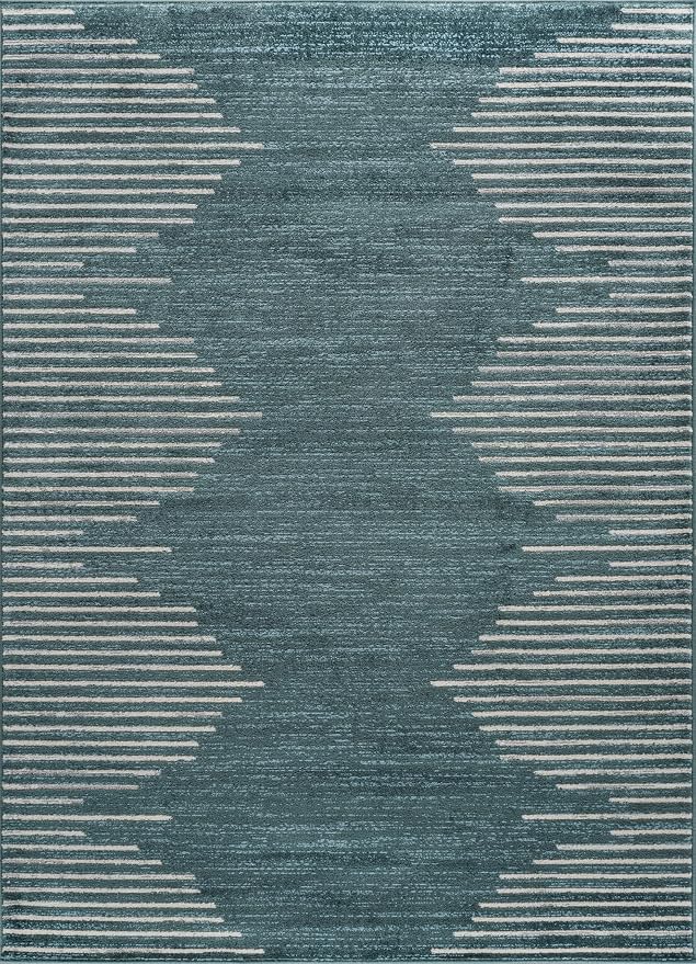 Rugshop Bohemian Stripe Stain Resistant High Traffic Living Room Kitchen - Image 3