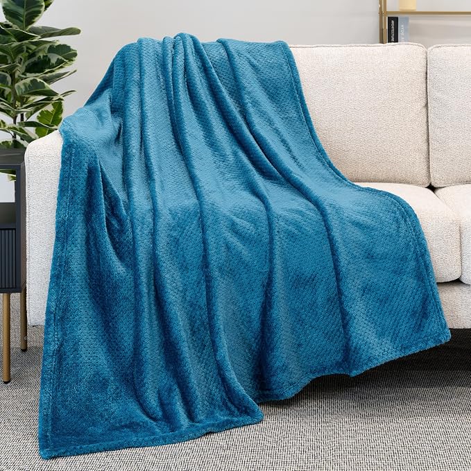 PAVILIA Turquoise Blue Throw Blanket - Image 3