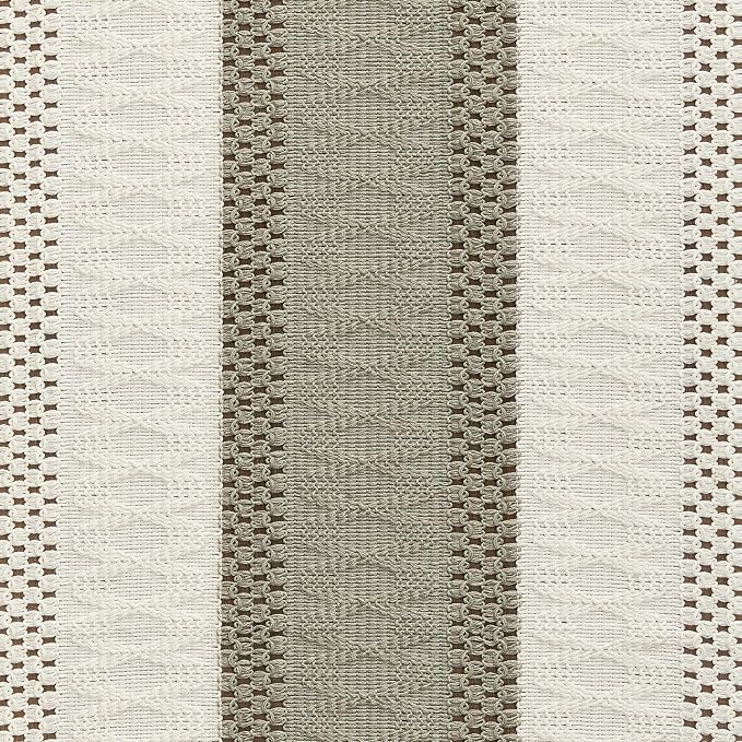 ZeeMart Macrame Style Bicolor Stitching Table Runner, 14 x 90 Inch Dark - Image 6