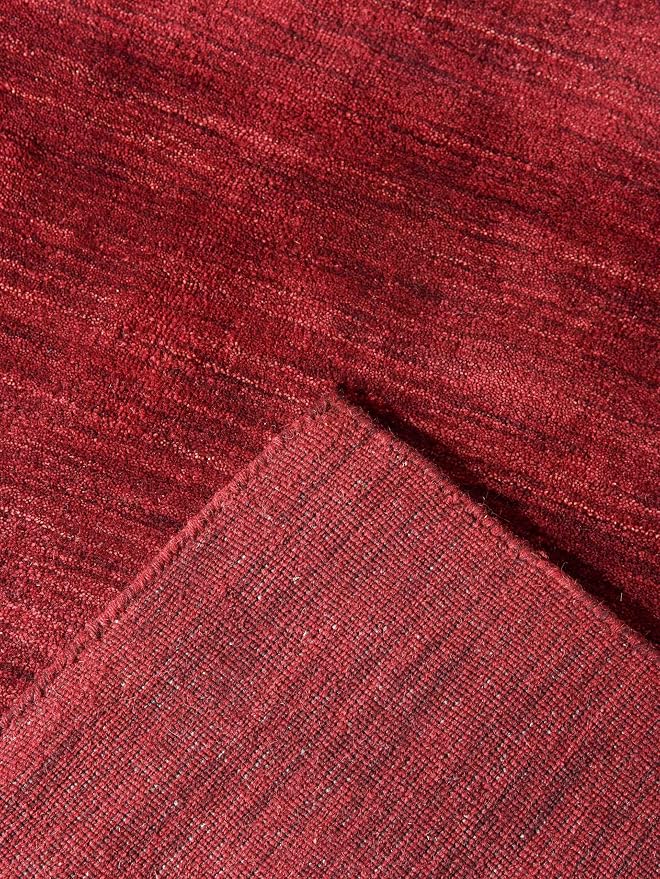 Rugsotic Carpets Hand Knotted Gabbeh Wool 5'x8' Area Rug Solid Dark Red L00111 - Image 7