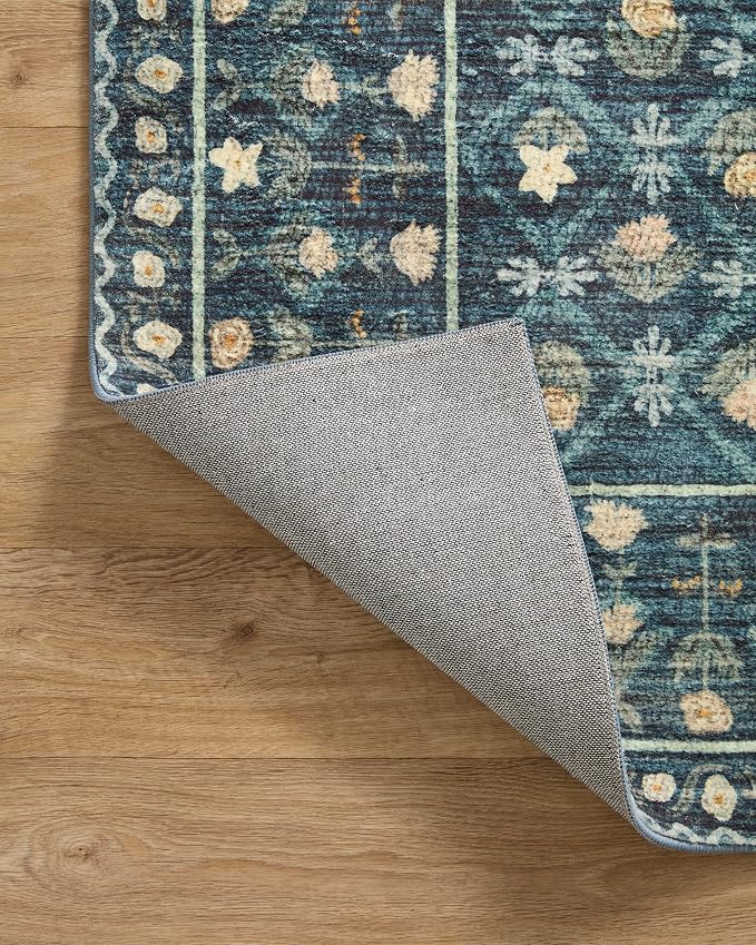 Loloi Rifle Paper Co. Eden Collection EDE-03 Lattice Indigo 2'-6" x 7'-6" - Image 7