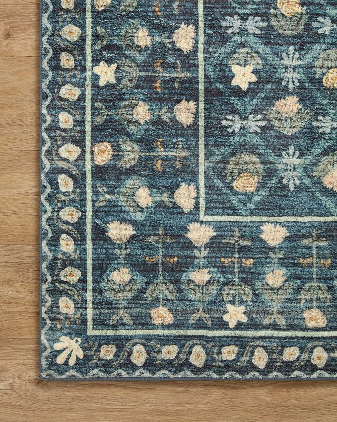 Loloi Rifle Paper Co. Eden Collection EDE-03 Lattice Indigo 2'-6" x 11'-6" - Image 6