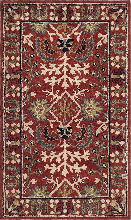 SAFAVIEH Antiquity Collection 3' x 5' Red / Multi AT64A Handmade Traditional - Image 3