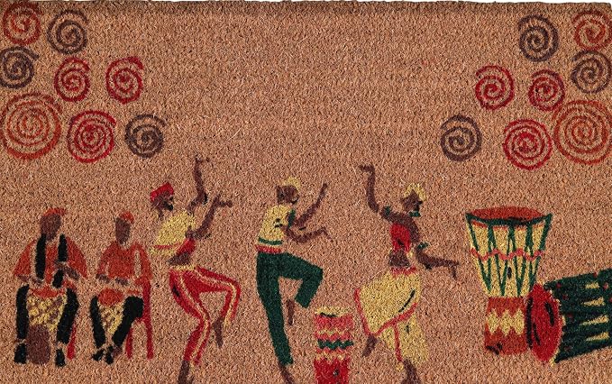 Coir Door Mats 17" X 30", Non-Slip Sturdy, PVC Backed Heavy Duty, Joy of Music by Unknown