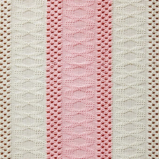 ZeeMart Macrame Style Bicolor Stitching Table Runner, 14 x 48 Inch Light - Image 6