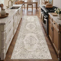 2x8 Runner Rug Beige Washable Hallway Kitchen Bedroom Vintage Distressed by PureCozy