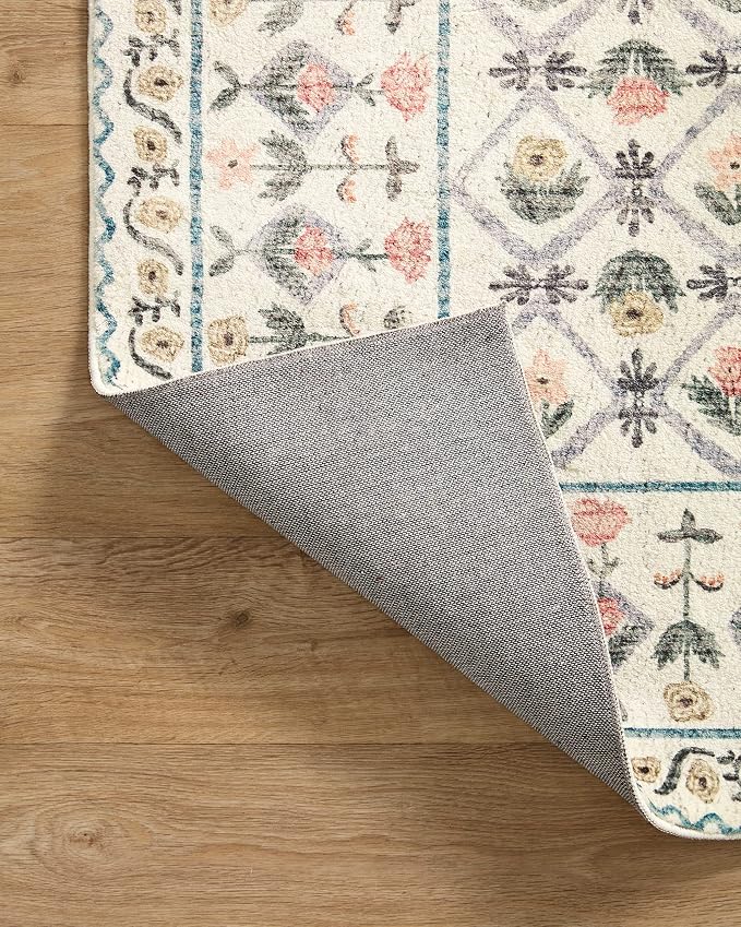 Loloi Rifle Paper Co. Eden Collection EDE-03 Lattice Ivory 2'-6" x 7'-6" Runner - Image 6