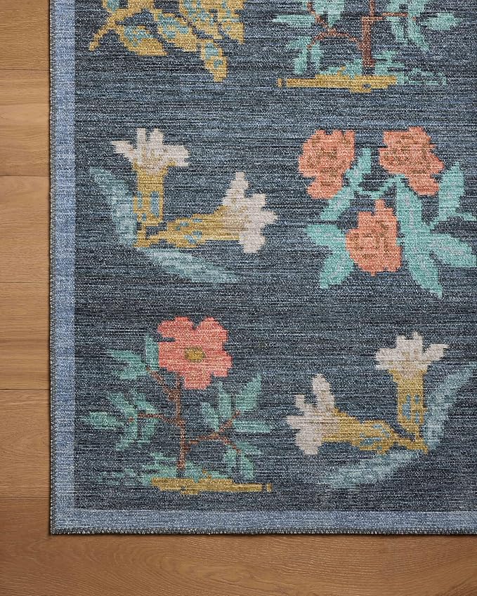 Loloi Rifle Paper Co. Rosa Collection RSA-03 Navy 2'-0" x 5'-0" Accent Rug - Image 4