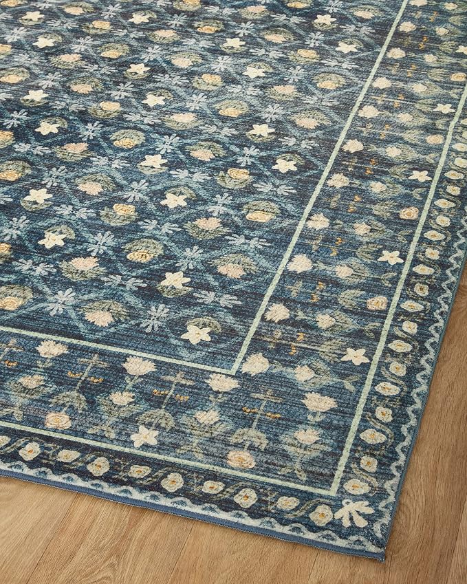 Loloi Rifle Paper Co. Eden Collection EDE-03 Lattice Indigo 8'-6" x 11'-6" Area - Image 9