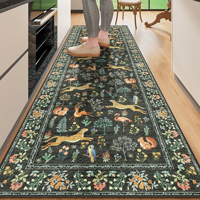 DUKINO 2.6x8 Rug for Hallway, Washable Kitchen Runner Rug by DUKINO