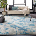 SAFAVIEH Evoke Collection 3' x 5' Grey/Light Blue EVK236J Floral Non-Shedding by SAFAVIEH