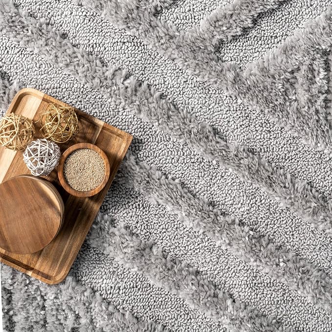 nuLOOM Risette Light Grey, Soft and Textured, High Traffic, Stain Resistant - Image 7