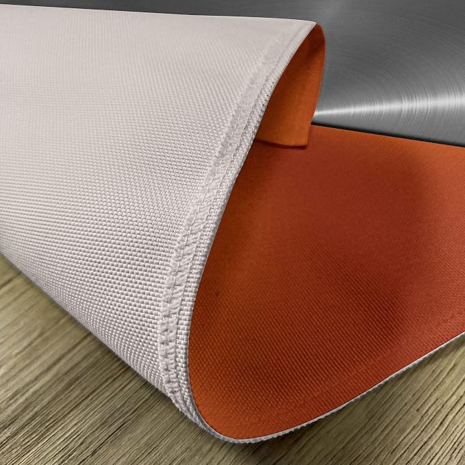 Ambesonne Orange and Grey Place Mats Set of 8, 3D Style Machinery Structure - Image 5