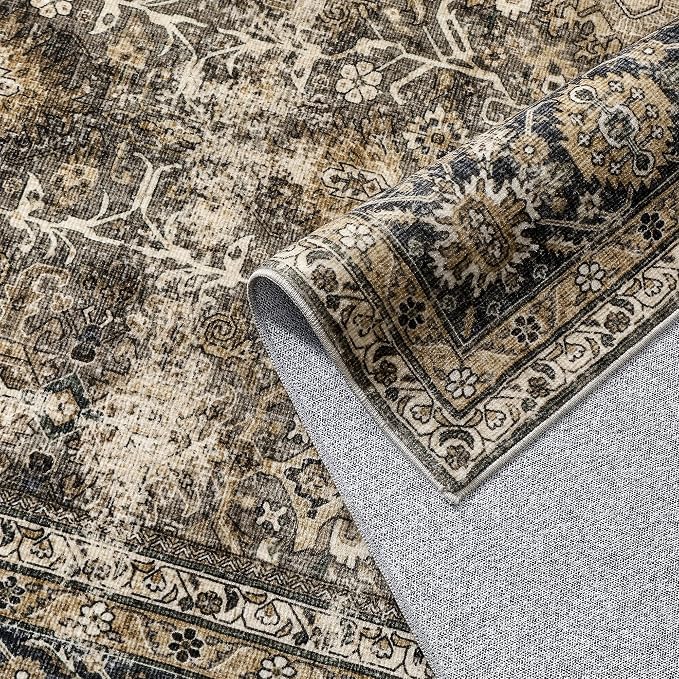 Brown Runner Rug 2x12 Vintage Area Carpet Hallway Long Indoor Kitchen Washable - Image 9
