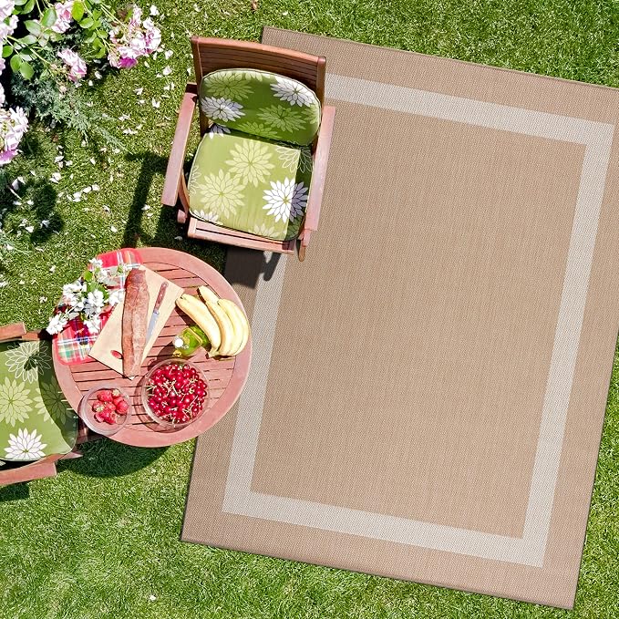 CAMILSON Outdoor Rug 9x12, Large Modern Outside Rugs - Image 8