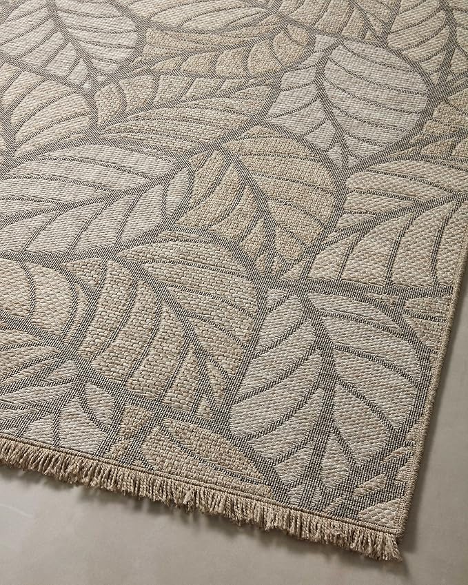 Loloi Dawn Collection Indoor/Outdoor DAW-05 Taupe 7'-8" x 7'-8" Round Area Rug - Image 7