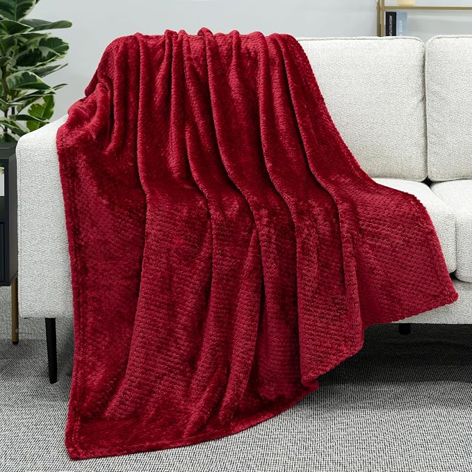 PAVILIA Maroon Red Throw Blanket - Image 5