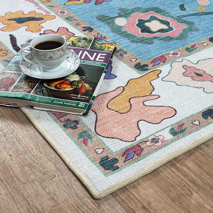 Fame Living Colorful Oushak Rug, Large Area Rugs - Image 8