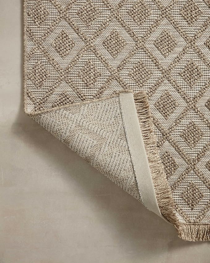 Loloi Dawn Collection Indoor/Outdoor DAW-07 Light Brown 7'-8" x 7'-8" Round - Image 8