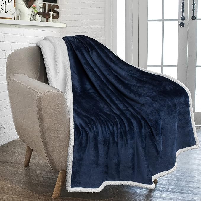PAVILIA Sherpa Fleece Throw Blanket by PAVILIA