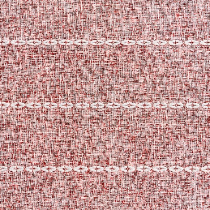 ZeeMart Farmhouse Braided Striped Table Runner, Rustic Red Table Runners 48 - Image 6